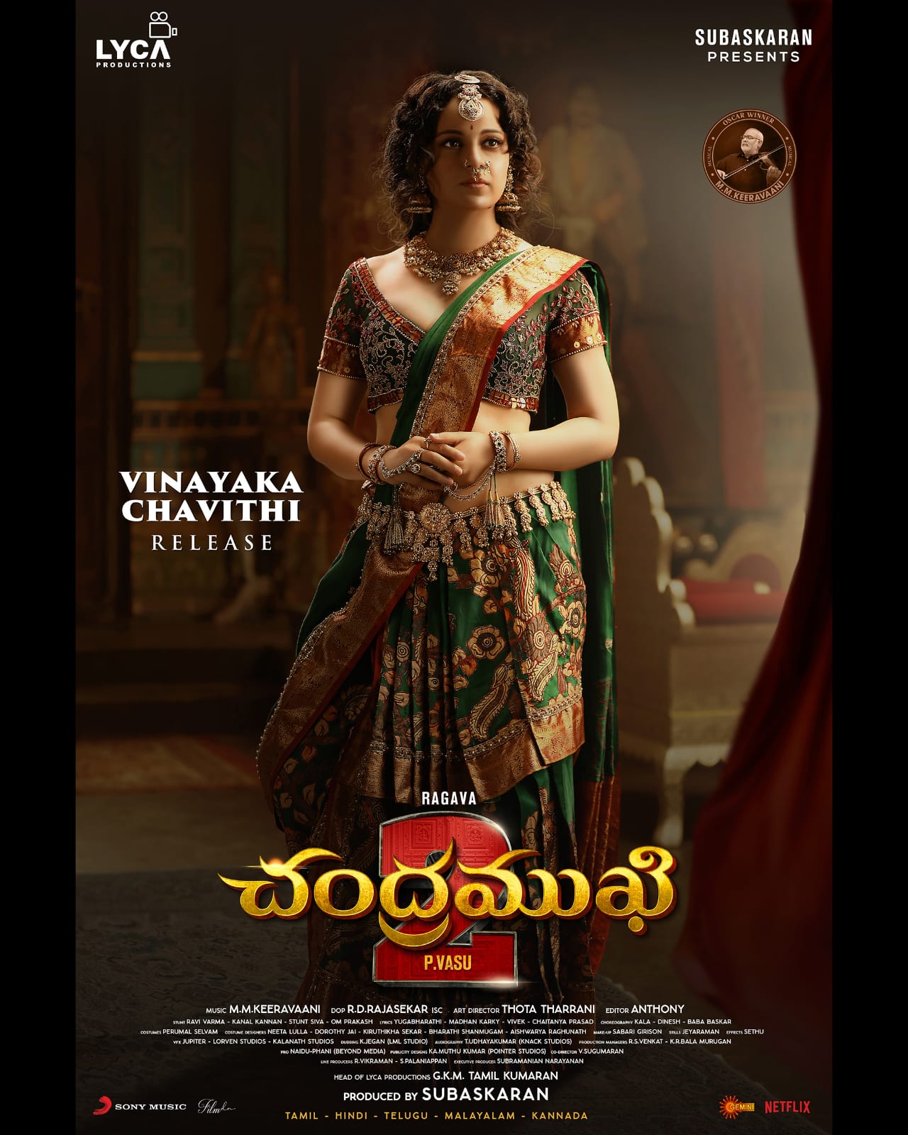 Deccan Chronicle on X The First look of KanganaRanaut as Chandramukhi from Chandramukhi2 Out now. The movie will release on VINAYAKA CHAVITHI in Tamil Hindi Telugu Malayalam Kannada PVasu offl Lawrenc...
