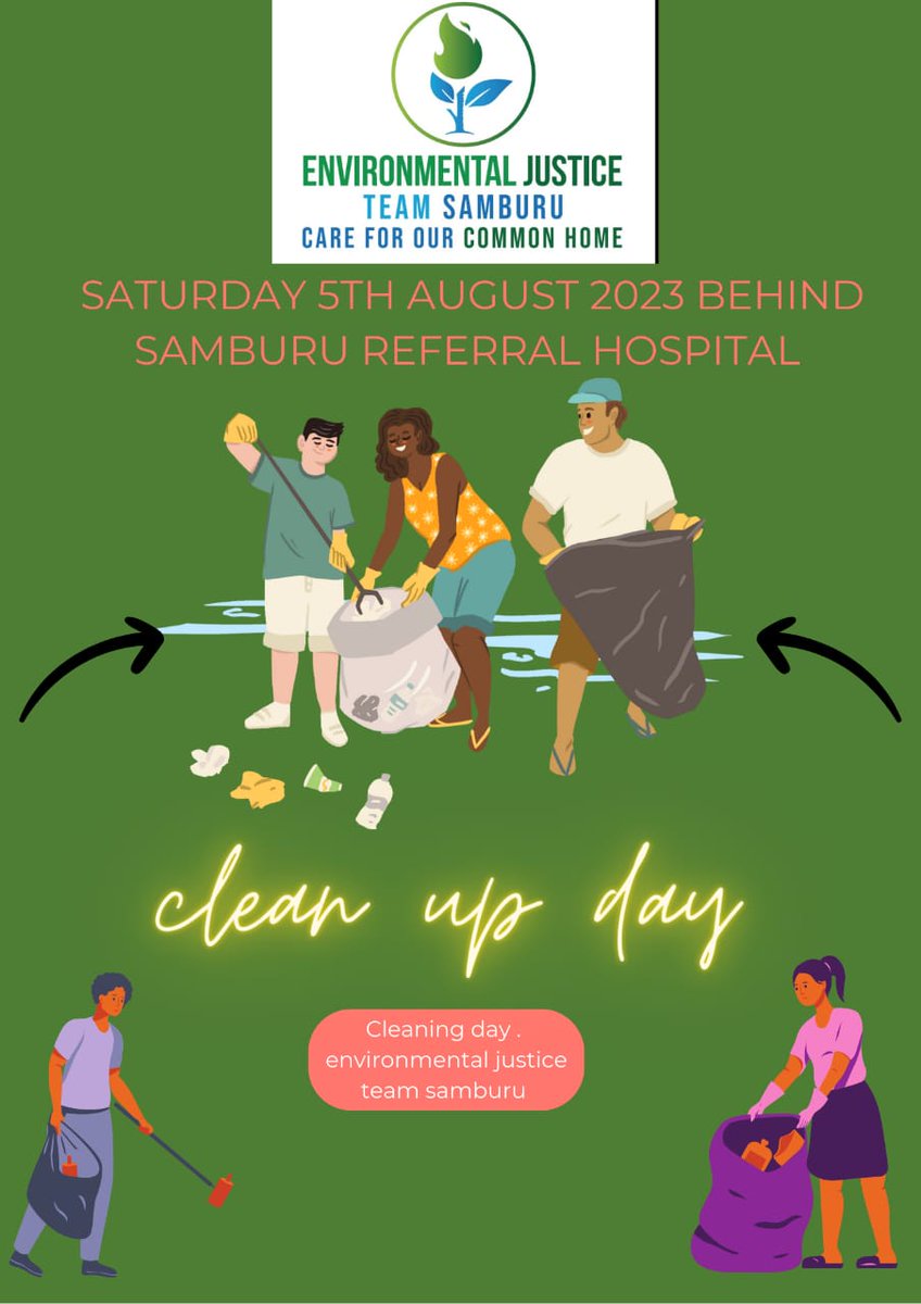 It being Internal Youth Month, Environmental Justice Team Samburu is having a clean up activity behind the Samburu referral hospital. This activity is aimed at bringing youth together for environmental conservation #careforourcommonhome