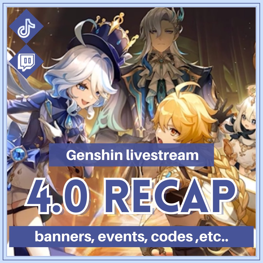 ayatoguild's tweet photo. Livestream recap 4.0! #Genshin_Impact #GenshinImpact #40livestream #4_0livestream #genshinlivestream https://t.co/o2e9dUZr1A