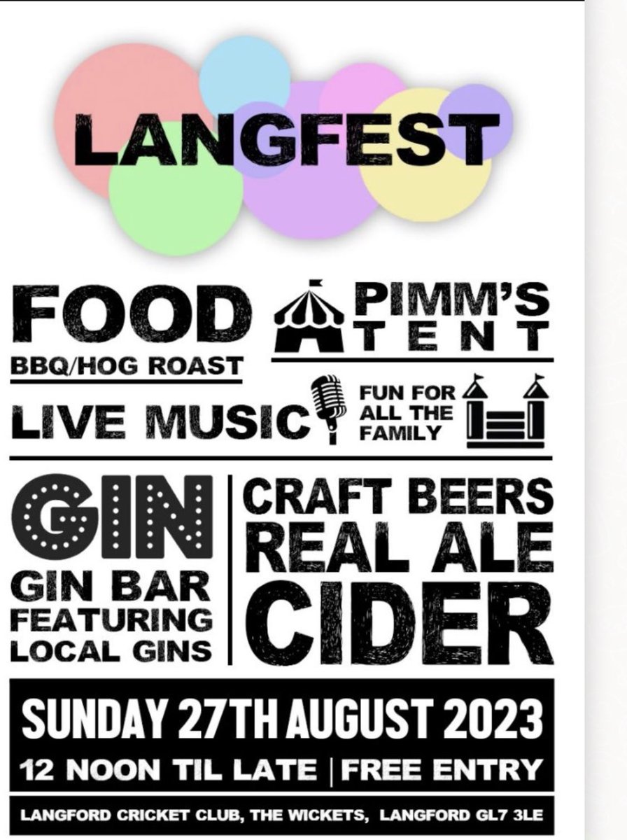 Angelie Moledina (@angeliemoledina) on Twitter photo Do come down to <a href="/Langford_CC/">Langford Cricket Club</a> β¦ Will be a great day for all the family! πΊπΉπ. #langfest #festival #villagecricket #bankholiday Do come down to <a href="/Langford_CC/">Langford Cricket Club</a> β¦ Will be a great day for all the family! πΊπΉπ. #langfest #festival #villagecricket #bankholiday
