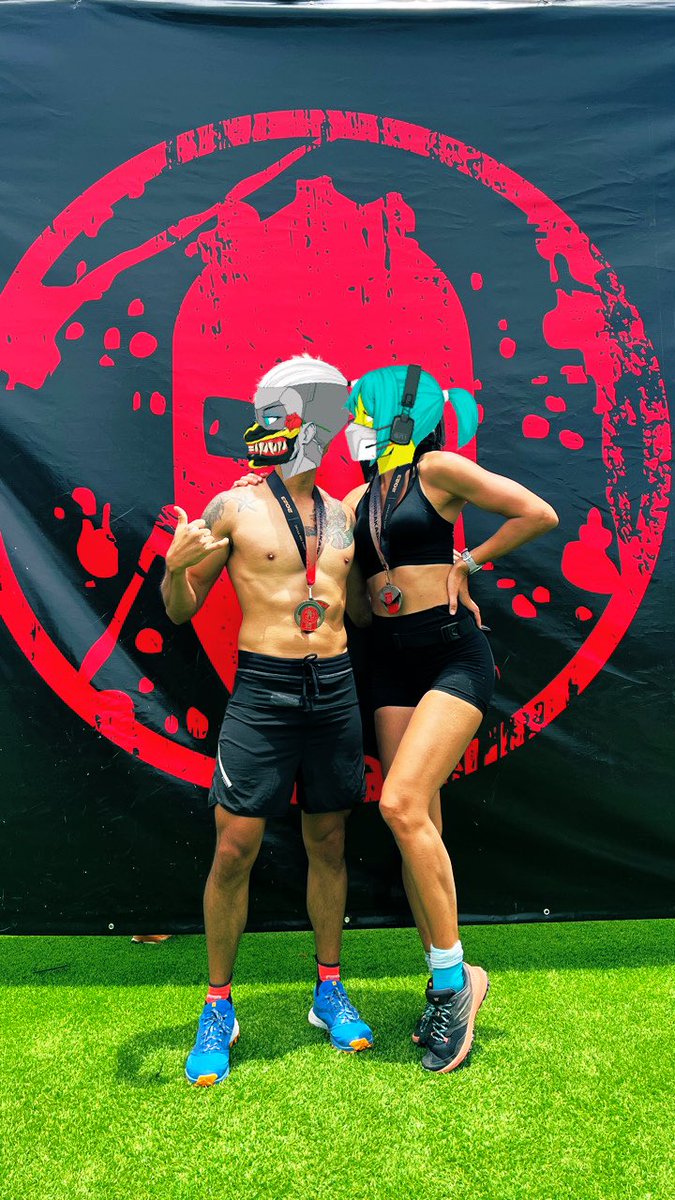 tbarrett's tweet photo. This 0N1 FORCE couple had a good @SpartanRace! 🏃‍♂️ 🏃🏻‍♀️ 

Aroo! https://t.co/82MK2ssKs7