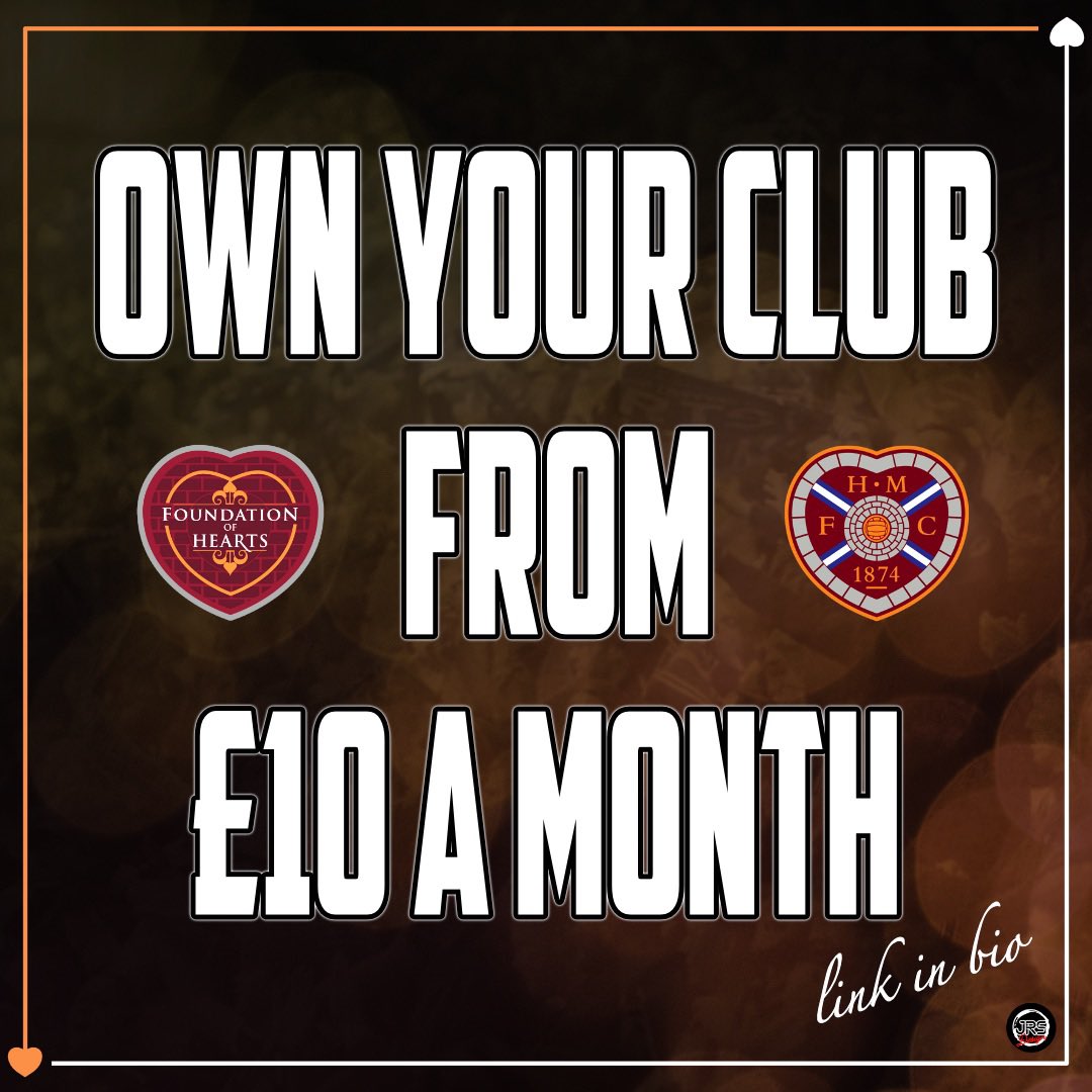 Be part of something special, 

Be part of the biggest fan owned club in Britain,

Be an owner of Heart of Midlothian FC!

Play your part now: Link in Bio

*Like and Repost*

#pledgeforlife #legendsinthestands #HHGH