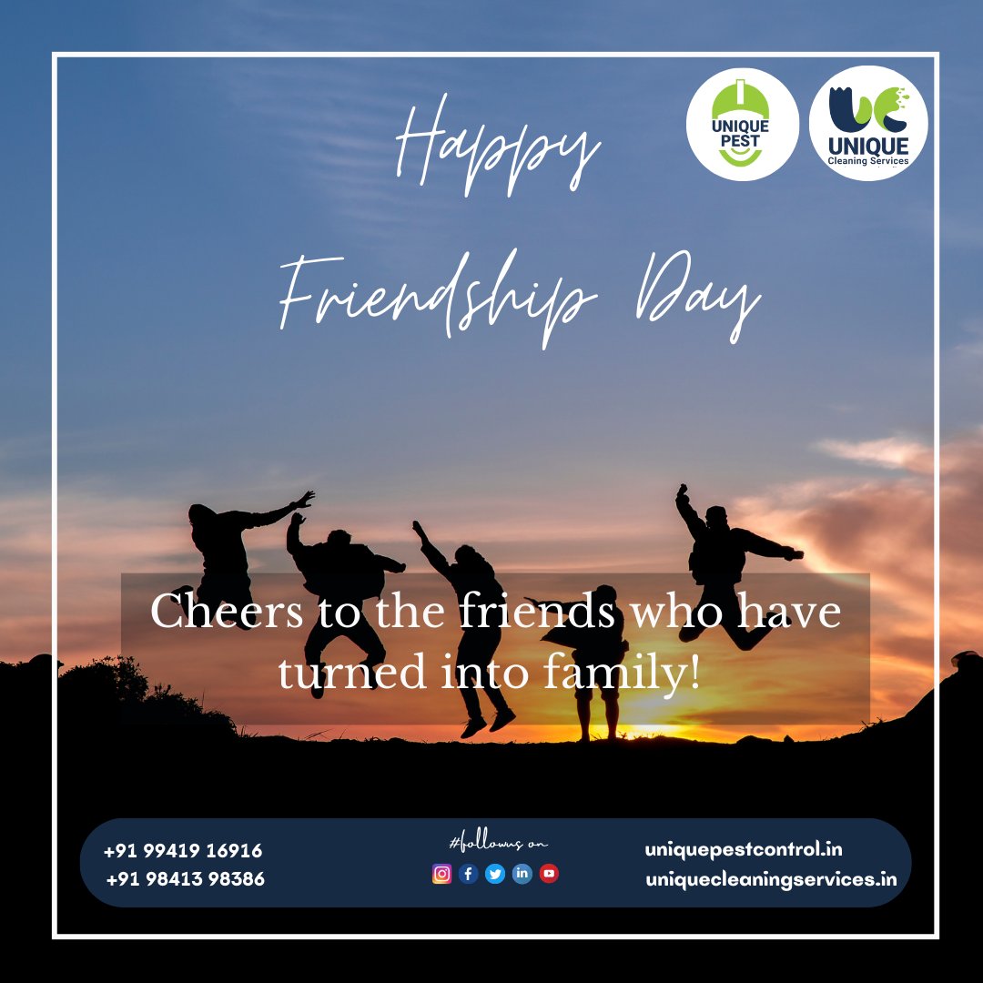 cleanunique1's tweet photo. To all the friends (connection) who have stood by our side and supported us unconditionally. Whether near or far, we are forever grateful! #HappyFriendshipDay

#uniquepestmanagement #uniquecleaningservice #TrueFriends #GratefulHeart #FriendsLikeFamily #SupportiveFriends https://t.co/Jea5vBE0Mb