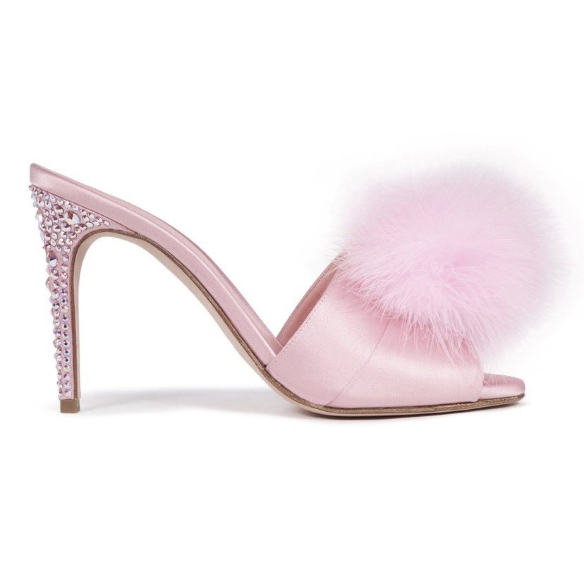 Valentine's Day Pink Sexy Fashionable Party Dress Furry Single Band Buckle  Heels With Crystal Decor Transparent Heart Shaped Toe & Chunky High Heel  Sandals | SHEIN USA