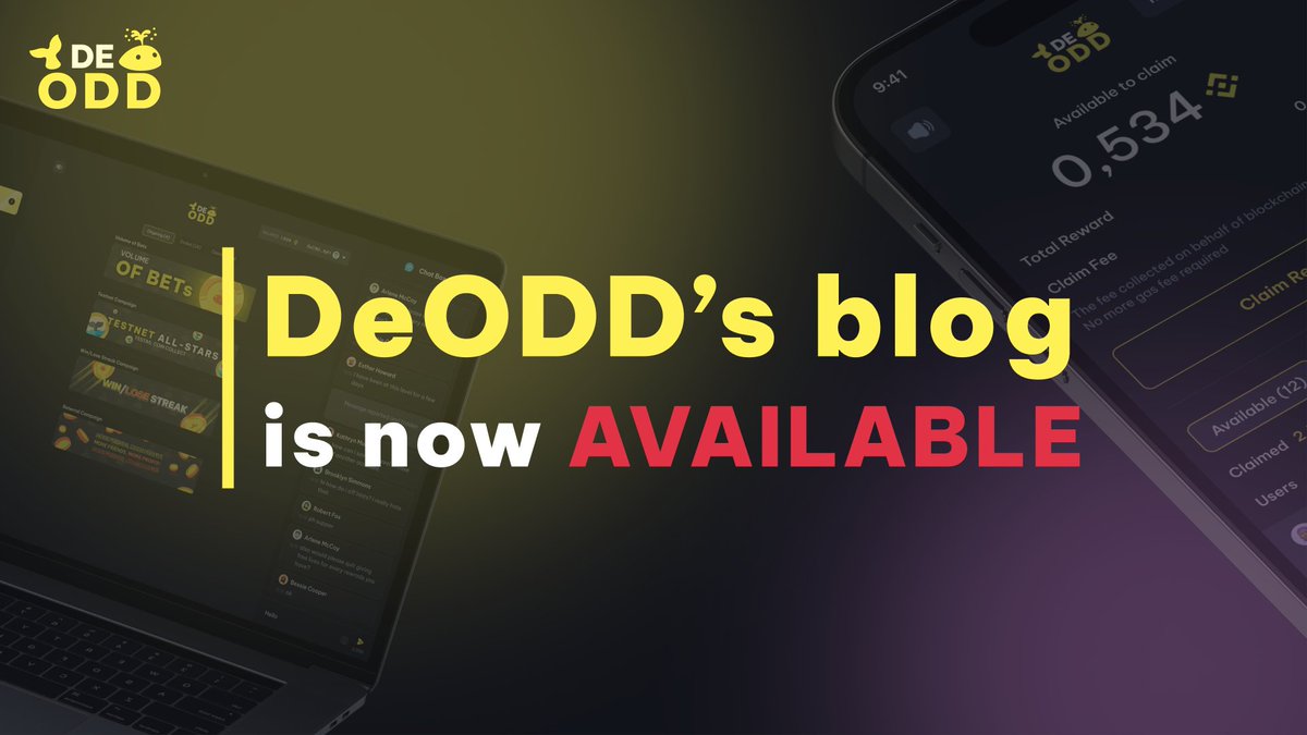 👀 DeODD's #blog is now available on the website 😊

👉🏻 blog.deodd.io

Our main objective is to deliver swift, comprehensive, and user-friendly information to our users. To achieve this, we have introduced the #DeODD blog.
#NFT #Flipcoin #Lottery