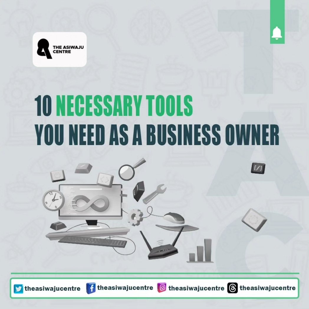 AsiwajuCentre's tweet photo. Try out these tools to easily perform the activities of your business, and appear reliable to your audience.
Comment below, if you are familiar with any of this too.
#businessgrowthtips #businesstools
#socialmediatools #businesstipsandtricks #weekendgoals https://t.co/YNnqa3f0p3