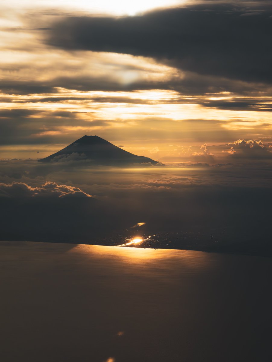 Sunset and Mount Fuji 富士と夕日
