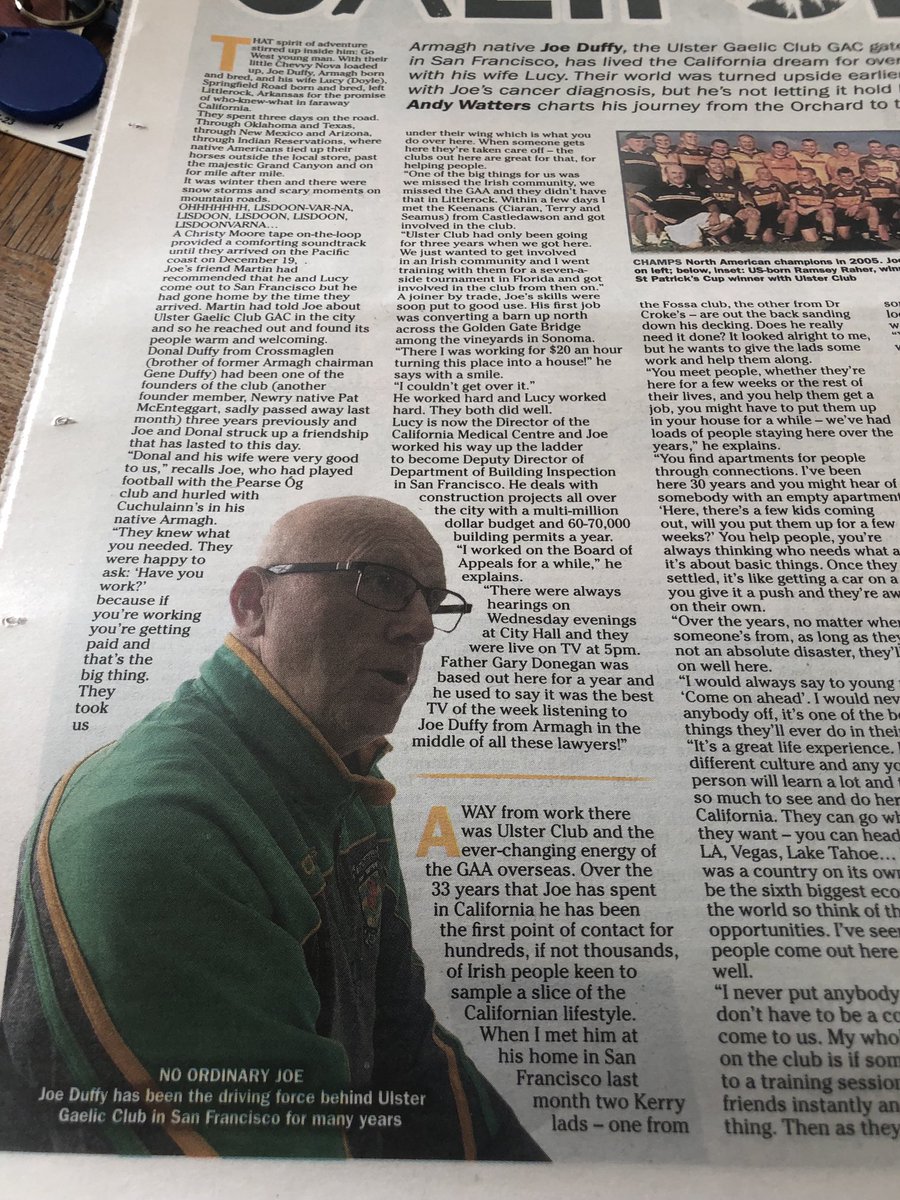 Brilliant article on Joe Duffy, the best of men.. who helped many young lads realise their dreams of life in San Francisco ⁦<a href="/andyirishnews/">Andy Watters</a>⁩ ⁦<a href="/Ulster_GaelicSF/">Ulster Club San Fran</a>⁩