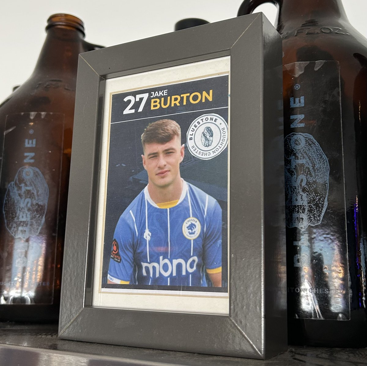 Bluestone (@bluestonebeer) on Twitter photo Good luck <a href="/ChesterFC/">Chester FC</a> as they kick off their campaign today away at Bishops Stortford! Bluestone now sponsor of <a href="/JakeBurton1043/">Jake Burton</a>’s away shirt for the season, have a good season Jake, UTS! Good luck <a href="/ChesterFC/">Chester FC</a> as they kick off their campaign today away at Bishops Stortford! Bluestone now sponsor of <a href="/JakeBurton1043/">Jake Burton</a>’s away shirt for the season, have a good season Jake, UTS!