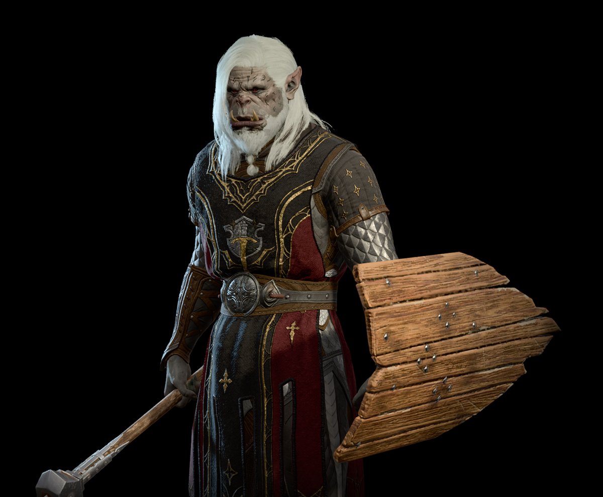 finncrit's tweet photo. @breebunn I like old tired looking seen-all-done-all characters. Here's my Half-Orc Paladin. Oath of Vengeance (obviously). https://t.co/tF2KIIPeNL