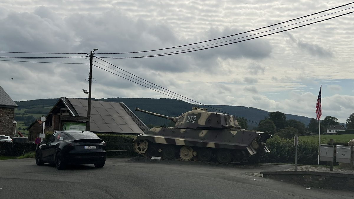 TeslaClubBE's tweet photo. Club on tour. Enjoying local 🇧🇪 Ardennes whereabouts. Stunning landmarks : Robertville dam, ‘44 museum WWII, Circuit #Spa Francorchamps T #S3XYRally #Tesla #TeslaClubBE https://t.co/xnyFShT2oq