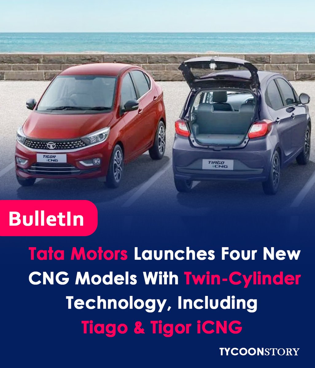 TycoonStoryCo's tweet photo. Twin-cylinder Cng Tank Technology Was Used To Introduce The Tata Tiago And Tigor Icng.
#TataTiagoCNG #TigorCNG #TwinCylinderCNG #FuelEfficiency #EnvironmentFriendly #TataMotorsCNG #GreenMobility #CNGTechnology
#TataCNGLaunch #TwinTankCNG #TataGreenDrive @TataMotors https://t.co/OeNLMzbkIy