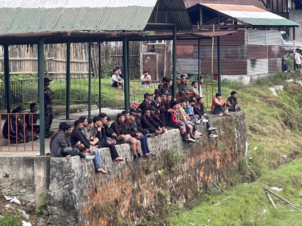dcdibangvalley's tweet photo. Jawans of Gorkha Regiment cheering for their team in the ongoing Naba Tade Tacho Foootball Tournament ,Anini.The match was won by Gorkha Regiment 3-2 against Acheso FC @adgpi @Spearcorps https://t.co/omwyh4PQ4I