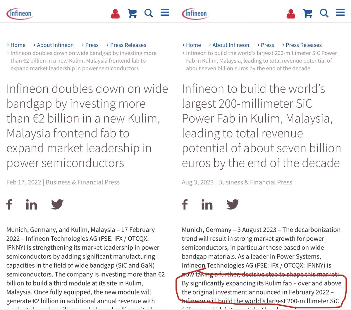 Aku tak minat dengar apa Anwar atau Sanusi nak cakap pasal pelaburan Infineon.

Aku nak baca apa Infineon cakap pasal pelaburan dia sendiri.