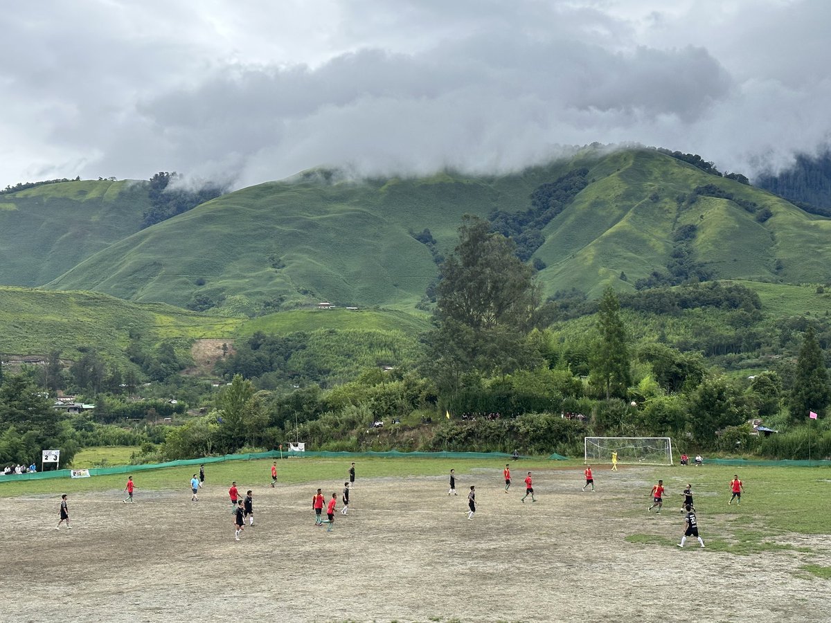 dcdibangvalley's tweet photo. Jawans of Gorkha Regiment cheering for their team in the ongoing Naba Tade Tacho Foootball Tournament ,Anini.The match was won by Gorkha Regiment 3-2 against Acheso FC @adgpi @Spearcorps https://t.co/omwyh4PQ4I