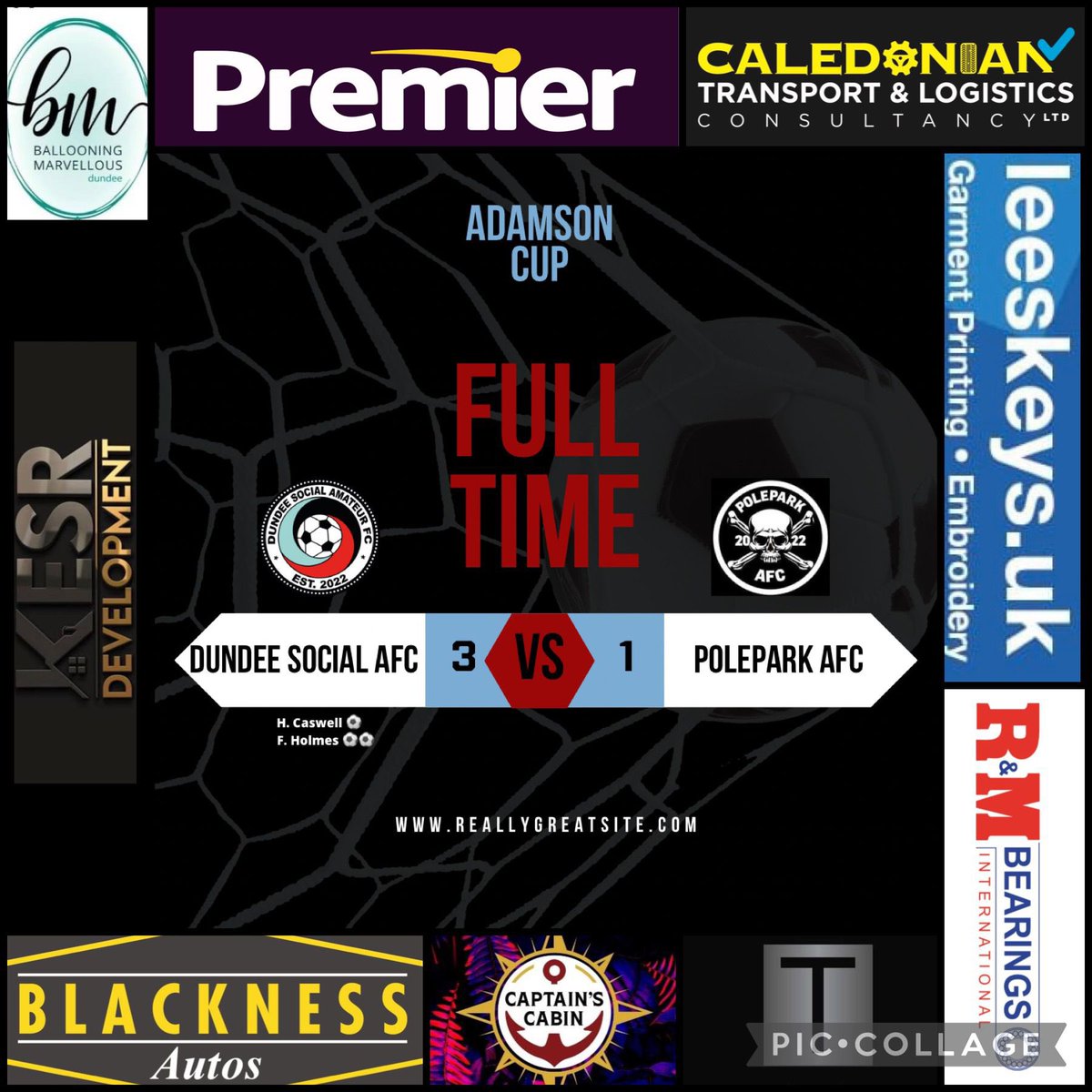 FULL TIME RESULT : Dundee Social 3-1 £Polepark AFC£ 

Good start to the season for us, flying from the first minute. Onto Lochee Harp on Wednesday where a win sees us qualified to the next round. 

⚽️ Freddie Holmes x 2, Hari Caswell