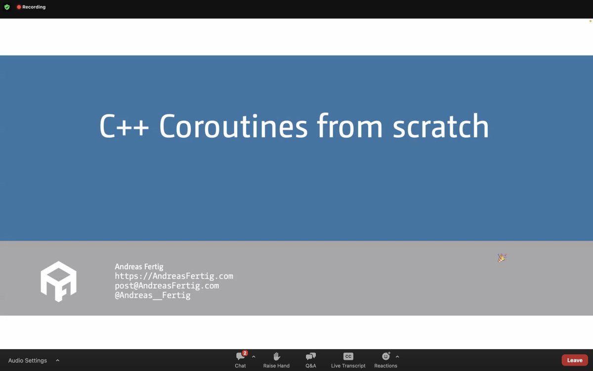CppIndiaUG's tweet image. What a great explanation of Coroutines in such an easy way.

Thank you @Andreas__Fertig  for the wonderful session.

Sponsors:
@Intel
@qubecinema
@thinkcell
@TechAtBloomberg

#cppindia #cppindiacon2023