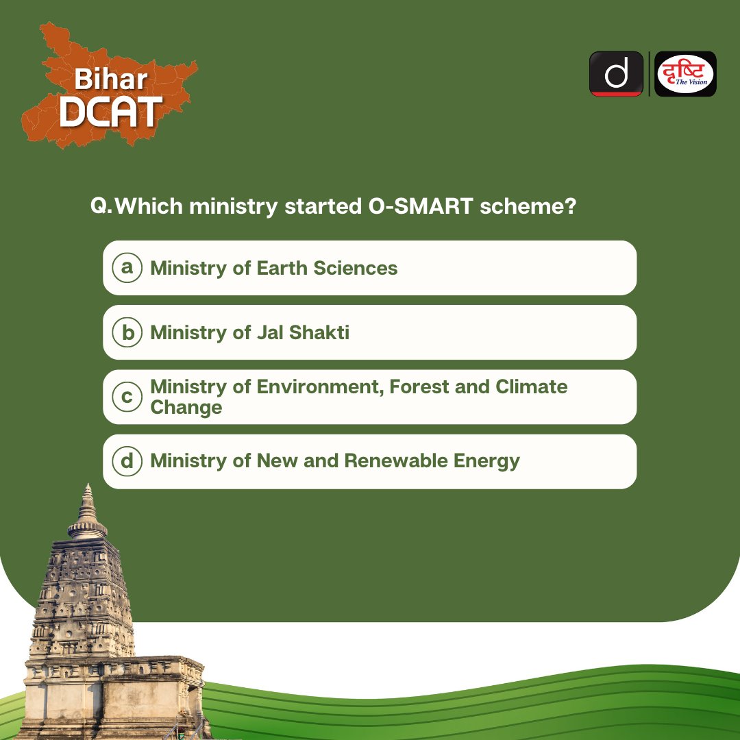 DrishtiPCS's tweet photo. Find the solution to this quiz in our #Bihar #DCAT magazine. Get your copy of this magazine to ace the #BPSC exam today!
Check the link to the sample pdf here: https://t.co/zJIqLmG79o
#IAS #PCS #UPSC #India #BiharPCS #CurrentAffairs #News #OSMART #Ministry #StatePCS #DrishtiIAS https://t.co/lvGGgzVWj5