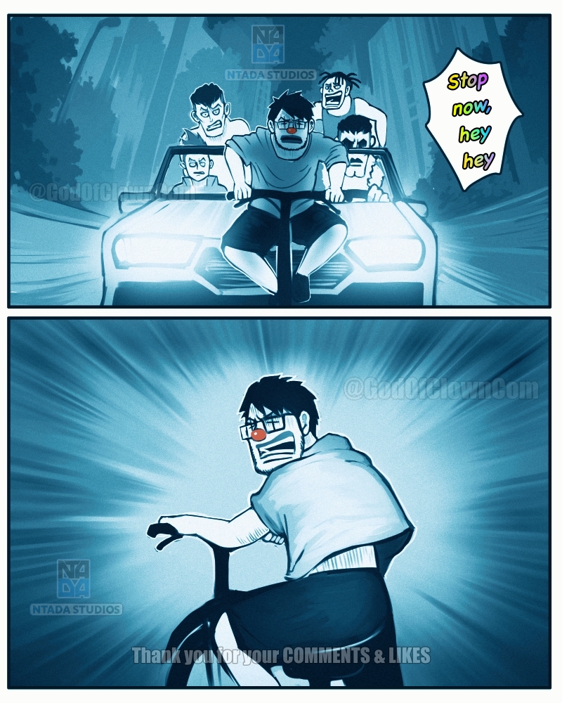 GodOfClownCom's tweet photo. (Teaser 003 "#ClownSheetOneShot chap 006: The Clown Corpse") at @GodofClownCom
Full version is coming soon 📷
Source:
"The Ultra Clown" is a comic project in the "God of Clown Universe" produced by @NTadaNet
© Copyright by NTada Studios.
#Comic #ComicHorror #Horror #NTadaComic #NTada #NTadaStudios #OneShotNTada #GodOfClownCom #GodOfClown #NTadaManga #NTadaHorror #TheUltraClown