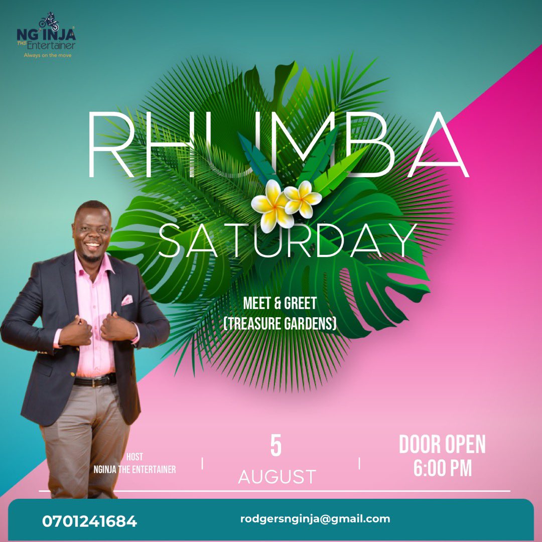 Inviting all rhumba lovers to pale <a href="/Treasuregarden6/">@Treasuregardenskilimani</a> today the 5th of ( AUG ) for a meet and greet…i cant wait to see you all..come and lets have an amazing evening together . #RhumbaRepublik #rhumba