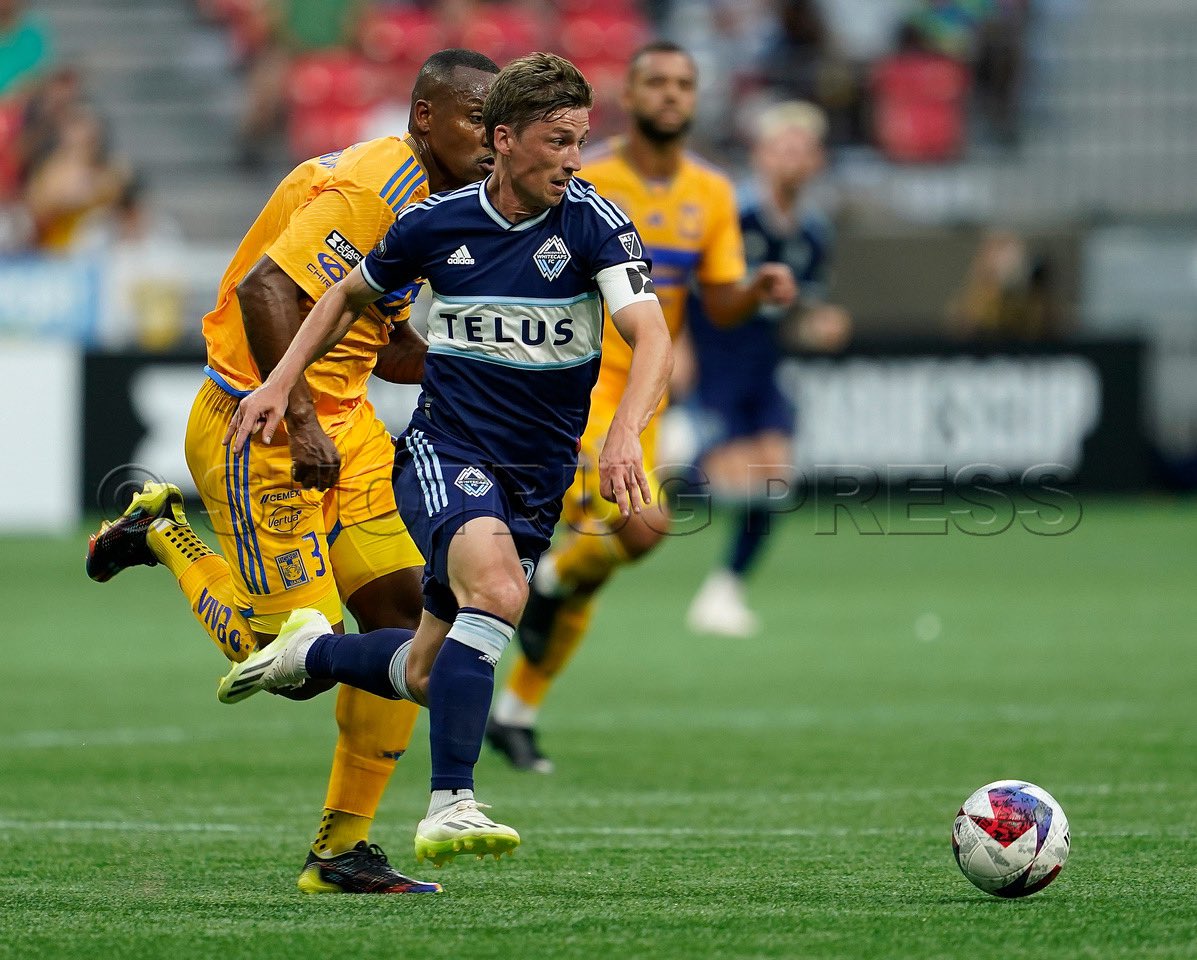 Vancouver Whitecaps goalkeeper Yohei Takaoka (18) dives for the ball in the game between the UANL Tigres and the Vancouver Whitecaps in the round of 32 Leagues Cup, Aug 4, 2023 at BC Place Stadium in Vancouver. Photo: Wes Shaw/ Shotbug Press <a href="/WhitecapsFC/">Vancouver Whitecaps FC</a> <a href="/LeaguesCup/">Leagues Cup</a>