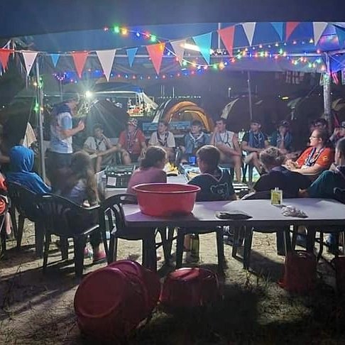 Northantsjambo's tweet photo. Unit 15 enjoying a slightly cooler night from last night 🥵🥵 and a couple of good old games of Chinese whispers and charades. https://t.co/7VRVigGJer
