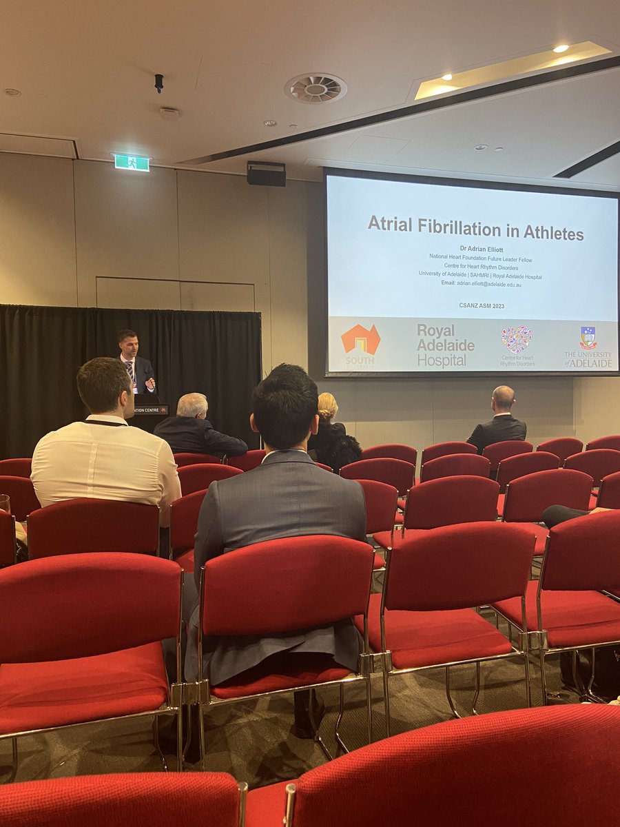 A thorough outline of the exercise and atrial fibrillation landscape by @Elliott_AD today in the contemporary challenges in sports cardiology session today 🫀 🏃🏻‍♀️ #CSANZ2023 @CVC_Adelaide @sahmriAU