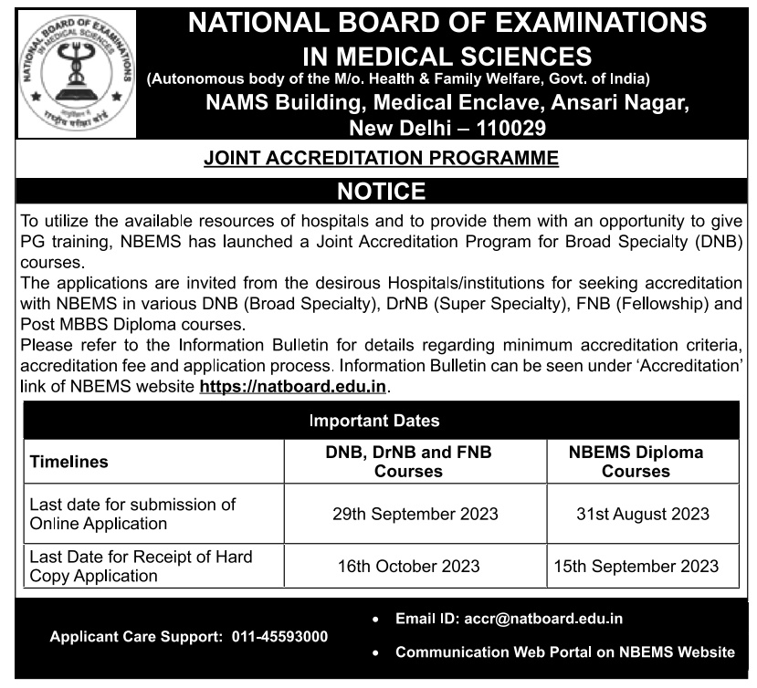 MRK_POLLACHI's tweet photo. National Board of Examinations in Medical Sciences @NbeIndia invites applications from Hospitals/Institutions for Accreditation with #NBEMS for #DNB, #DrNB & #FNB programs @ https://t.co/jweNgGsUrB