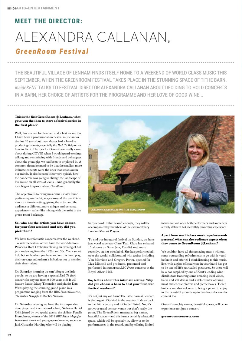 World-class music in a mediaeval barn. Wondering why? Find out in this month's issue @insideKENT 😍 Feature link in comments ⬇️