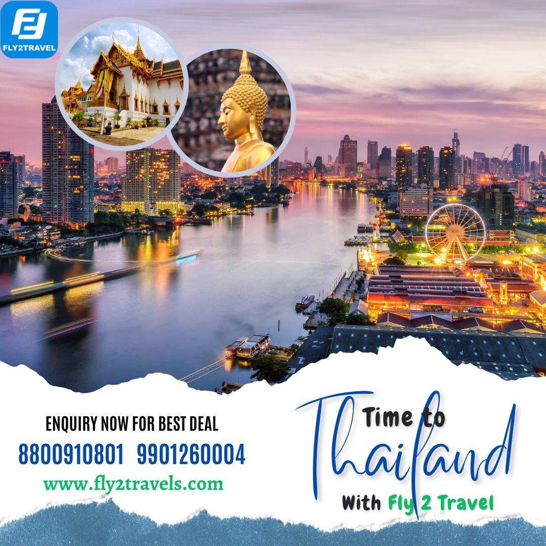 Best offer 5N 6D Thailand Tour Package
(3N Bangkok & 2N Pattaya)

For Booking / Query
📱: +91 8800910801
📱: +91 9901260004

📧: flytwotravel@gmail.com

#thailand #amazingthailand #explorethailand #visitthailand #thailandtravel #thailandadventures #thailandtrip #thailandvacation