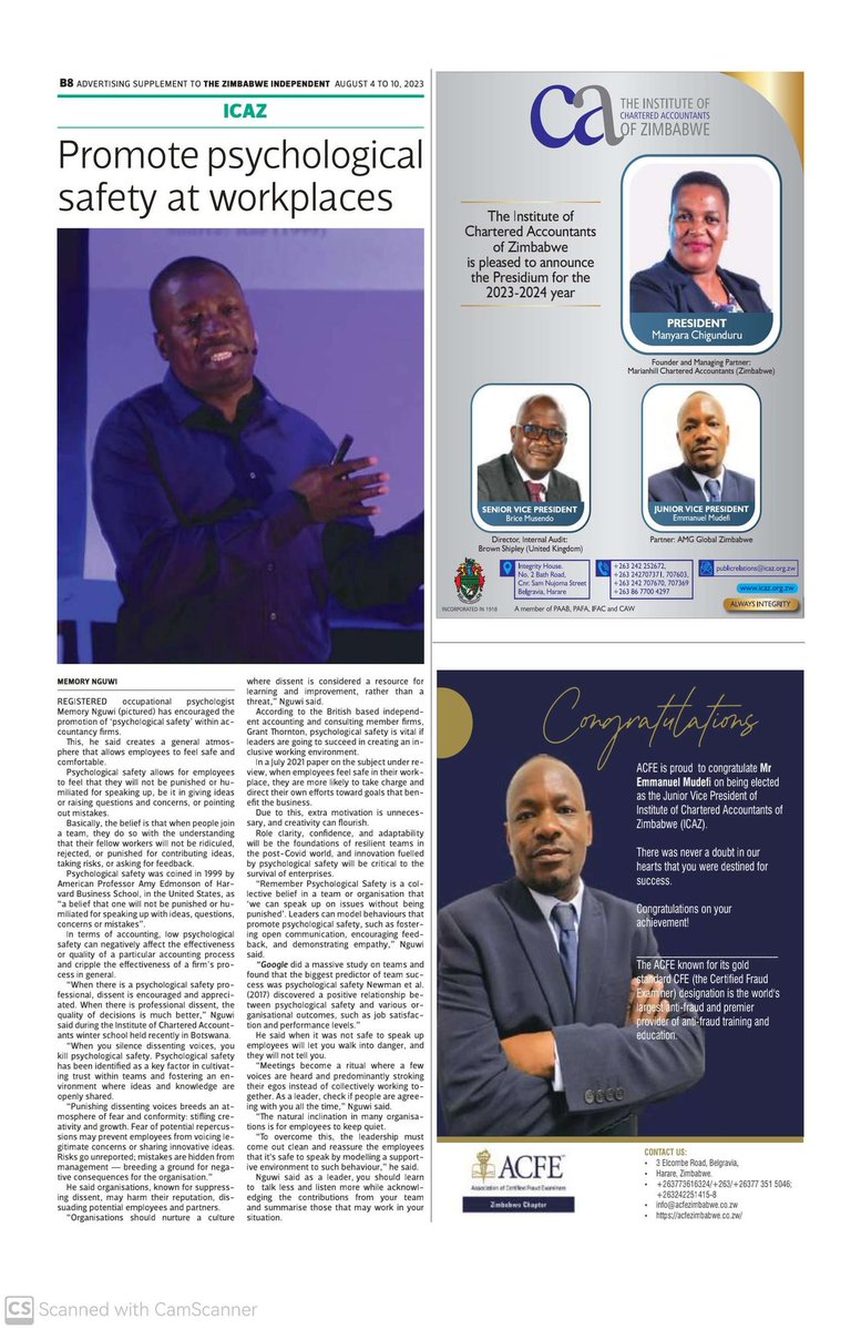 AcfeZimbabwe's tweet image. Congratulations team and one of our own Mr Mudefi. We wish you all the best!!!.
@icazicaz