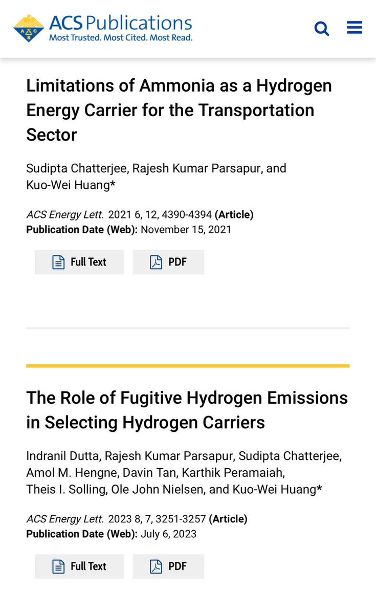 Glad to see that two of our recent #viewpoint articles published in <a href="/ACSEnergyLett/">ACSEnergyLett</a> are among the #mostread 
pubs.acs.org/action/showMos…
We would like to thank the readers.
<a href="/EnergyCatalysis/">HKW@KAUST</a> <a href="/Indranilchemist/">Indranil Dutta</a> @rajeshparsapur <a href="/karthick73chem/">karthik</a> <a href="/KCCkaust/">KAUST CATALYSIS CENTER (KCC)</a> <a href="/KAUST_News/">KAUST</a>