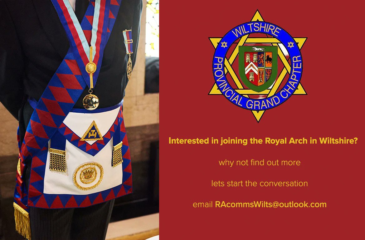 #WiltshireRoyalArch Interested in joining the Royal Arch in Wiltshire? If the time is right for you - then why not find out more. Email: RAcommsWilts@outlook.com to start the conversation. #DiscoverMore #RoyalArch #WiltshireFreemasons