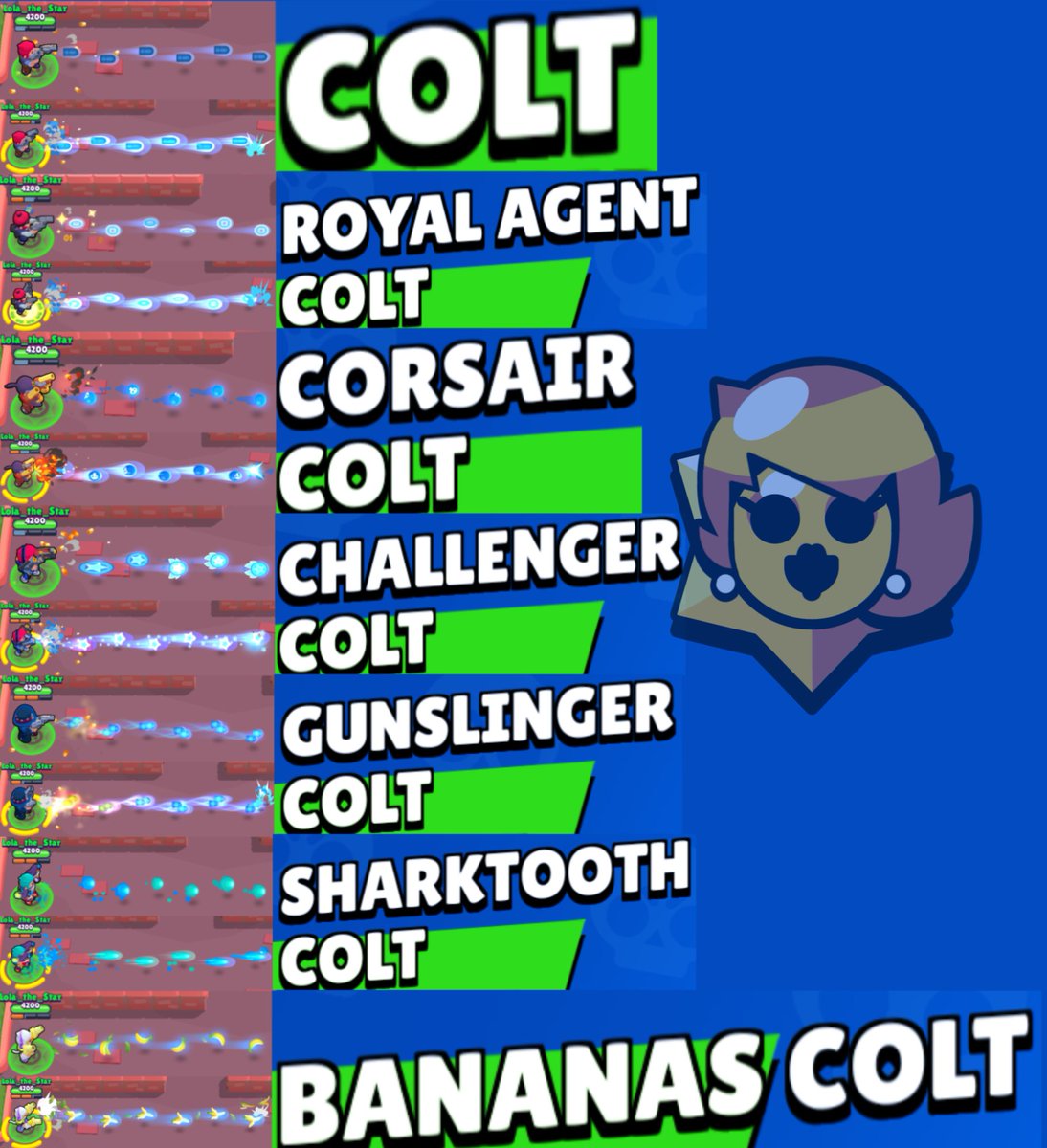 Lola_the_Star's tweet image. ⭐️All Colt's attack + super effects!🤩
💖Which one is your favorite?🤔
#BrawlStars