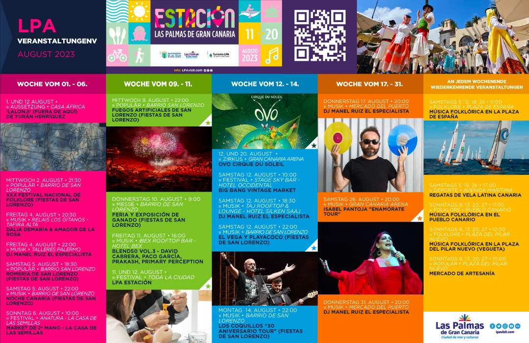 LpaVisit's tweet photo. 🌴#LasPalmasdeGranCanaria tiene un #agosto cargado de actividades para que disfrutes de tu verano👀
¡No te lo puedes perder!
#planesdeverano #turismo #cultura #CapitaldeVida https://t.co/IC4NxeWXOz
