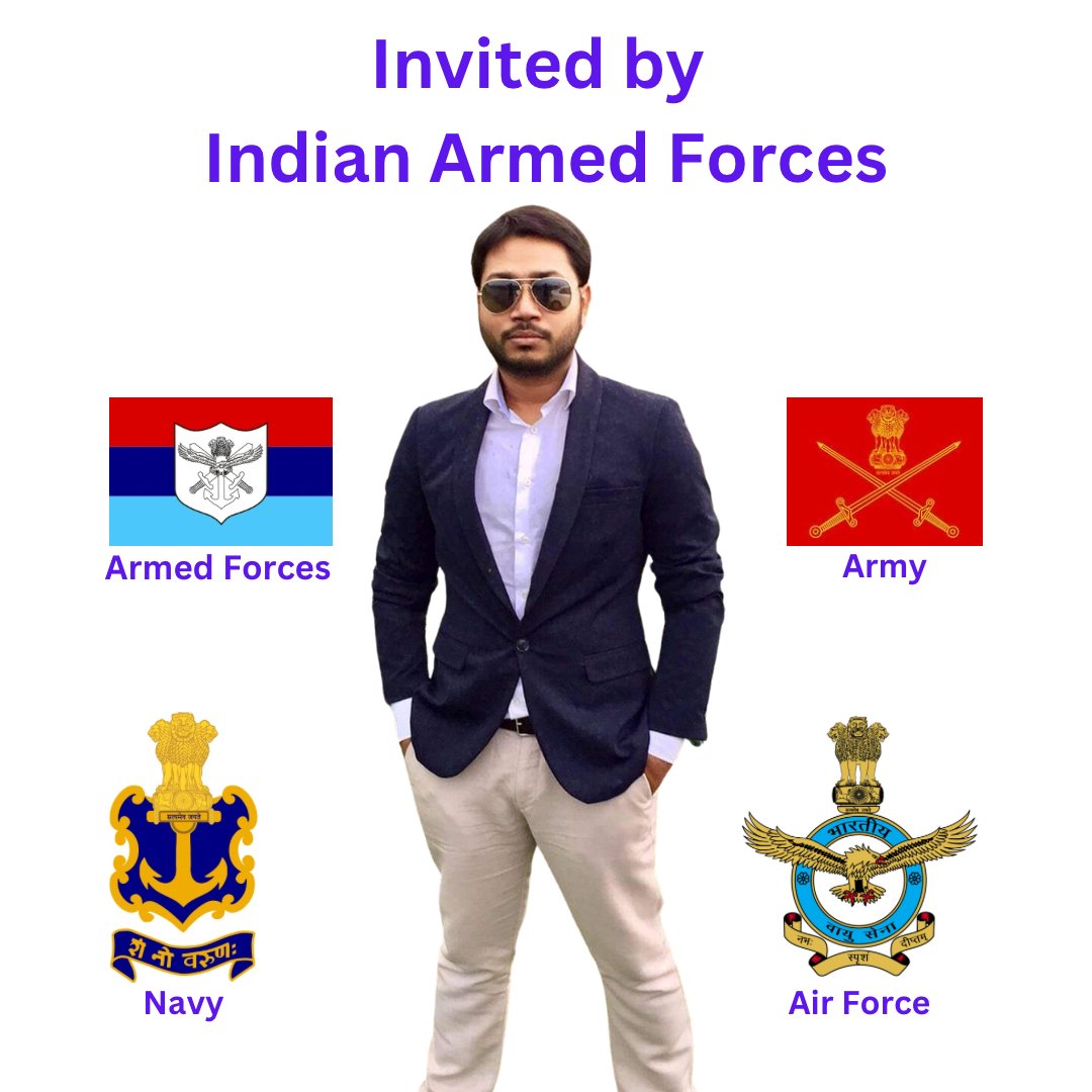 Extremely happy and proud to share that #IndianArmedForces have invited me as an esteemed speaker for their “Annual #AI #Conference”.

The conference will be attended by senior officials of Indian Armed Forces including #Army, #Navy, and #AirForce.