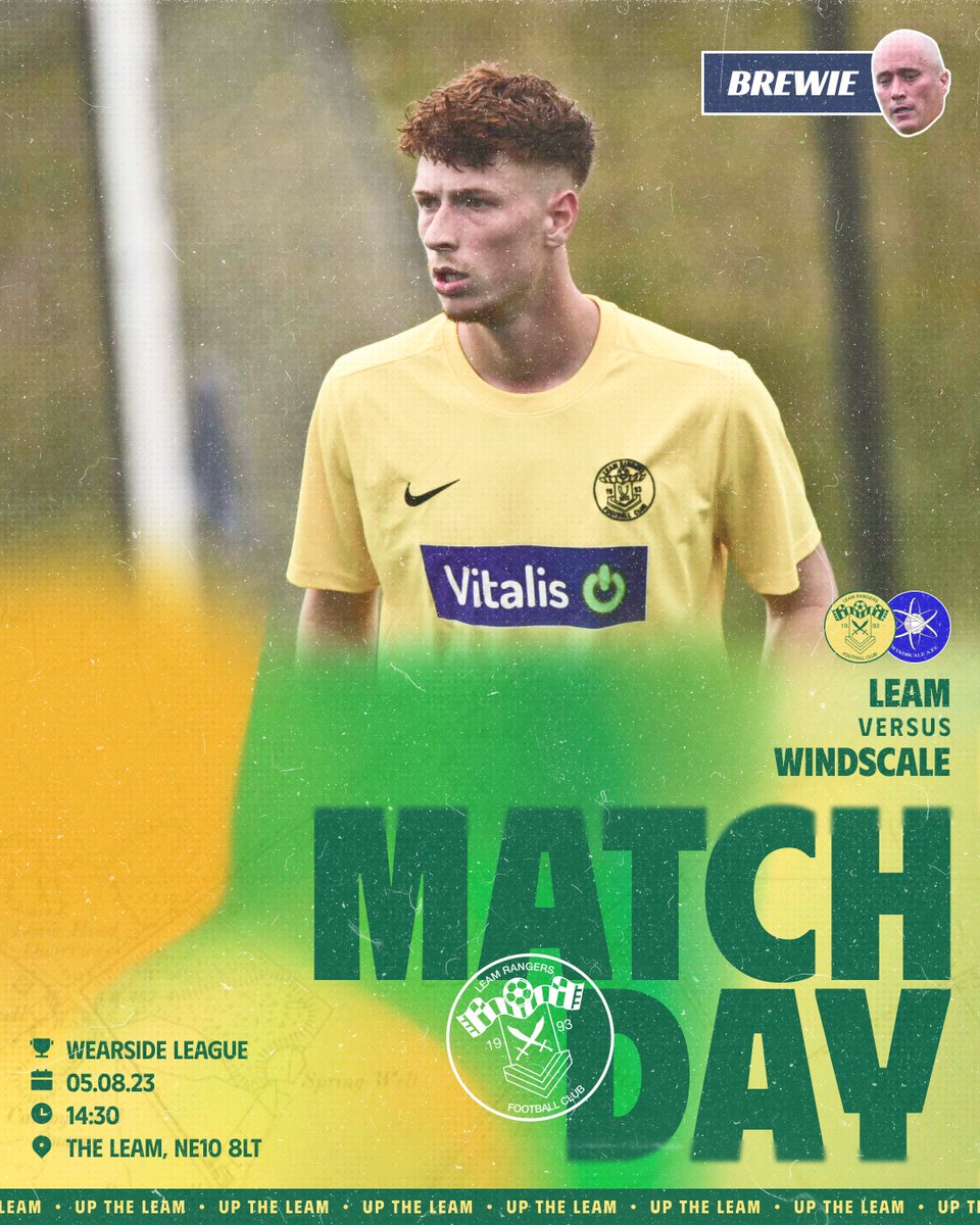 LeamRangers's tweet photo. 𝗠𝗔𝗧𝗖𝗛𝗗𝗔𝗬 — We're looking to make it 3 from 3 to start the season when @windscaleafc visit the Leam.

🆚 Windscale AFC
🏆 @WearsideLeague Premier Division
⏰ 2:30PM KO
🏟️ The Leam, NE10 8LT
🎟️ £3/£1

Match sponsored by Leam legend, @AnthonyBrewis!

#UpTheLeam #UTL 🔰 https://t.co/ZBNQcLNHRd