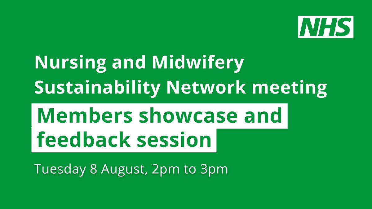 There's still time for #teamCNO colleagues to sign up for our Nursing and Midwifery Sustainability Network meeting on Tuesday. Join us to learn about some of the successful sustainability projects nurses and midwives are leading to build a #GreenerNHS. events.england.nhs.uk/events/nursing…