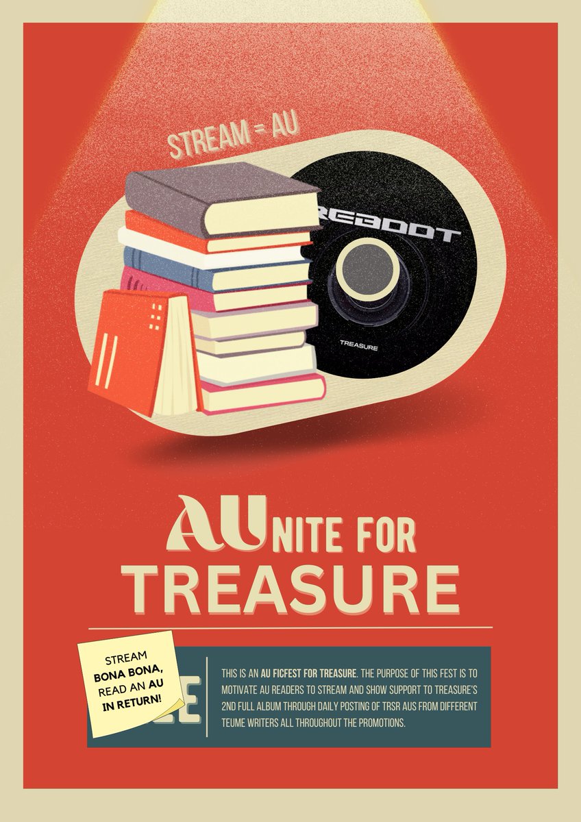 litoldemons's tweet photo. STREAM = AU: AUnite for TREASURE

Dear readers, join us in this ficfest as we gather your fave TRSR authors to act as motivation for streaming. Your streaming proofs will give you access to your faves' aus exclusively posted on their channels! See u next week!

More info. below! https://t.co/rMdr6W2TZ4