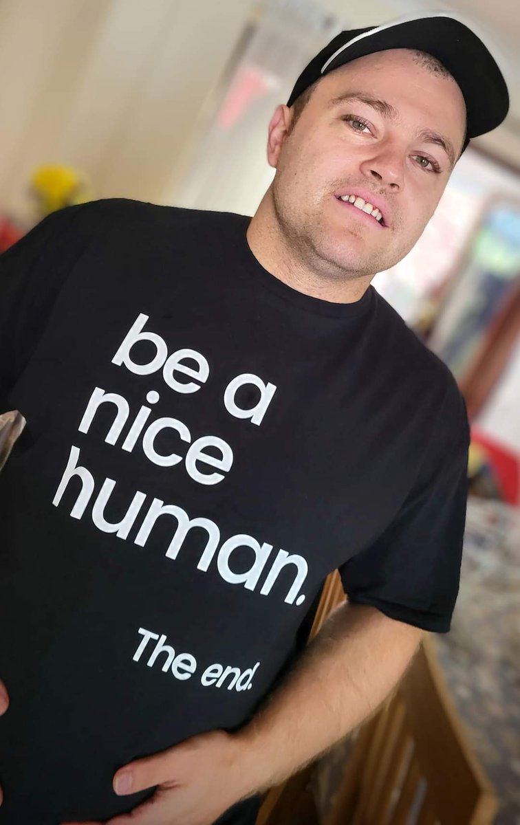 AnnaKennedy1's tweet photo. Angelo looking good in his #beanicehuman Tshirt from @BornAnxious2018 😊
#weekendvibes✨ 
#beanicehuman
#autism https://t.co/NqAwdUprLv
