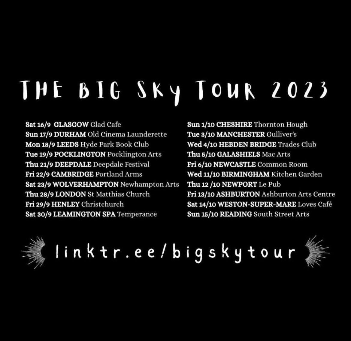 Here are all the dates for my tour x please come rt and you know talk loudly about it at the bus stop xxx love kath