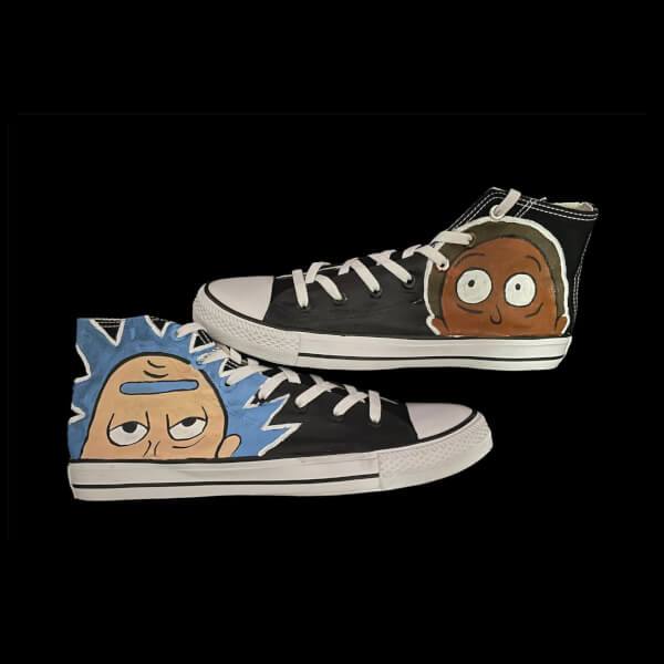 MarkBen20064248's tweet photo. Rick and Morty Design 
Hand painted shoes 
Customized For Rick &amp; Morty Lovers🤔🤔 #FasterInAllDimensions #Rickflector #FanArtFriday #nso_cartoons #tazer #jordan_persegati_art  
Original: _CosyStore https://t.co/2pipWJfWNE