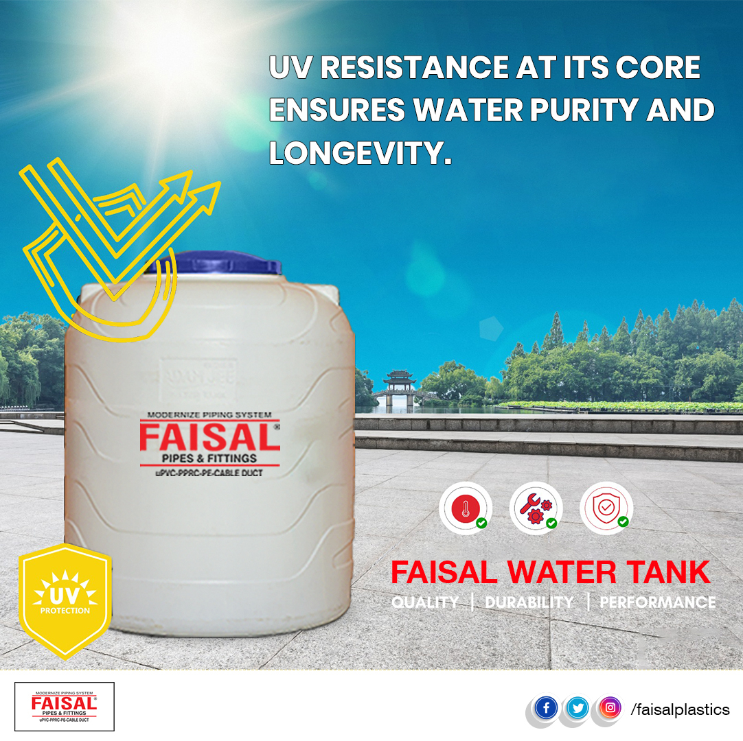 FaisalPlastics's tweet photo. Secure your water supply with #Faisal #watertanks! Our tanks are designed to keep your water safe from harmful #UV rays, ensuring that every drop you use is pure, fresh, and free from any impurities. Trust us to provide you with a long-lasting #waterstorage solution.
#pipes https://t.co/InB62uZWrO