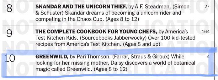 PariThomson's tweet photo. Four weeks! #Greenwild has now officially spent a month on the @nytimes bestseller list and I have no words! Thank you @petejknapp, @janine_omalley &amp; everyone at @MacKidsBooks for making it happen! 🌿✨
🎨@elisaupsidedown https://t.co/okEhptIzt3