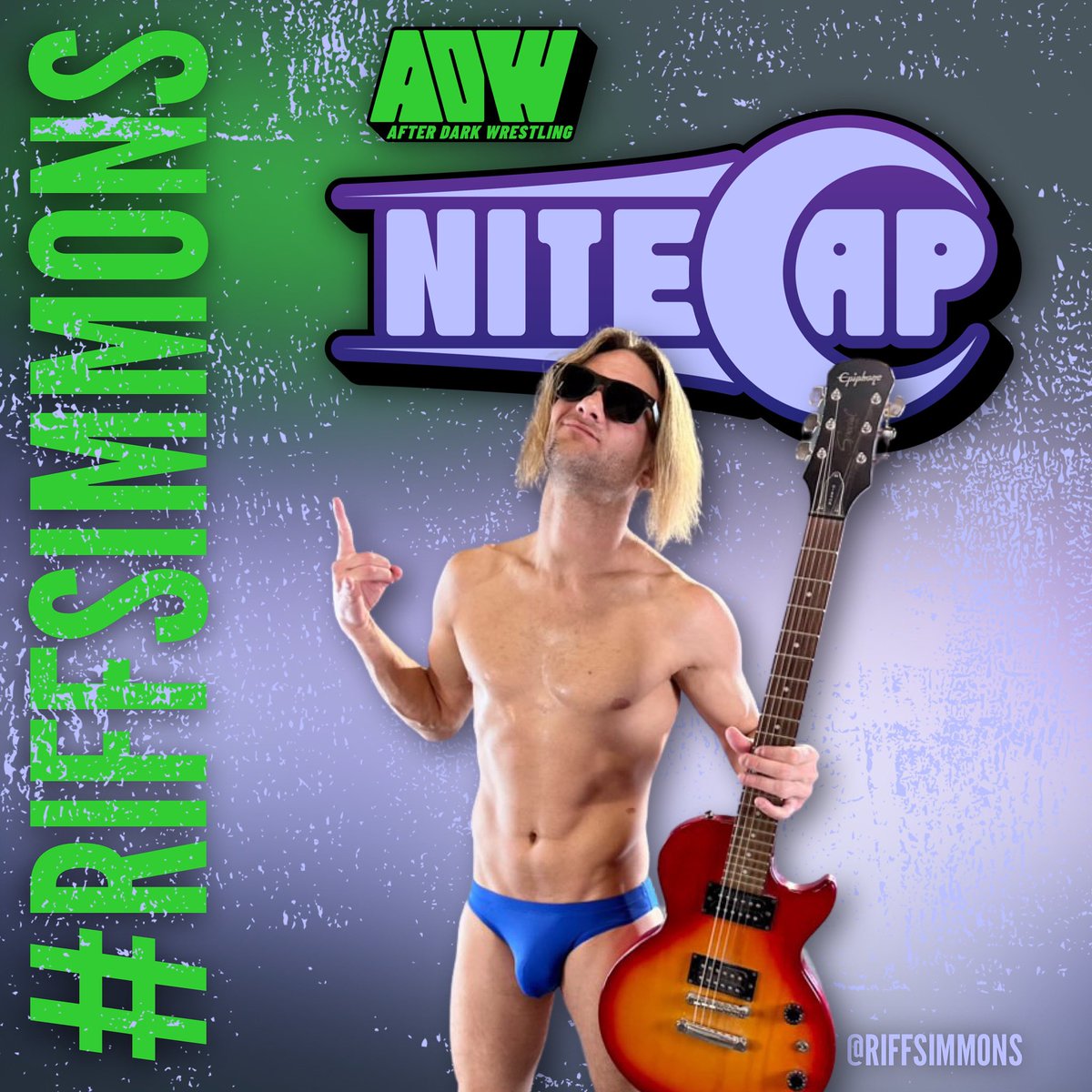 afterdarkwres's tweet photo. #riffsimmons is slated to compete for the After Dark Wrestling Championship at Nitecap! 💚🎸🏆 #afterdarkwrestling #nitecap https://t.co/NPf32xfp5p