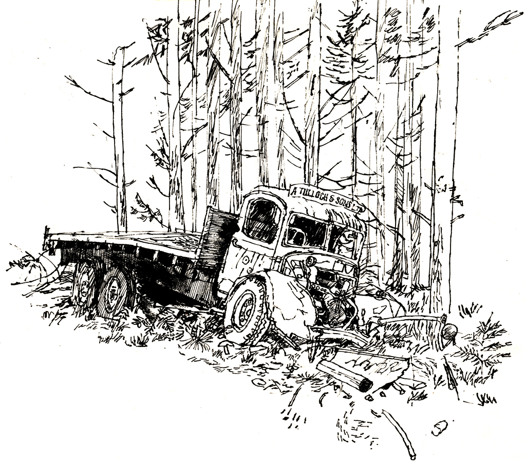 Wild_Yorkshire's tweet photo. Loch Garten, 9th August 1973: What a wind; swaying the forest pines, bending over the birches on the moor, breaking up the bank of cloud coming up the valley . . . This lorry was mouldering away on Torr Hill.
#penandink #oldlorry #lochgarten #torr hill
https://t.co/TMOxbbQSoj https://t.co/fdTeheyuoK
