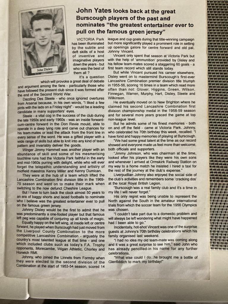 shellnic2089's tweet image. Love reading articles about my grandad and how a talented footballer he was and not forgetting a true gent!! Playing for @BurscoughFC1946 and @NewBrightonAFC. @Theleaguemag