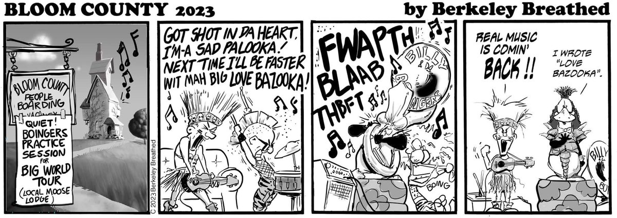 Berke Breathed, Bloom County and rock'n'roll is back! New Strip for August 3, 2023. #comics