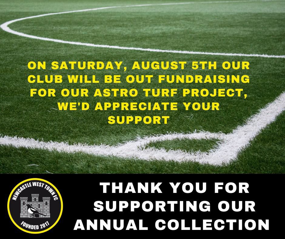 Thank you to all our club members and supporters who are giving up precious time out of their bank holiday weekend to help out in our annual bucket collection in Newcastle West, please support if you can newcastle-west-town-fc.sumupstore.com