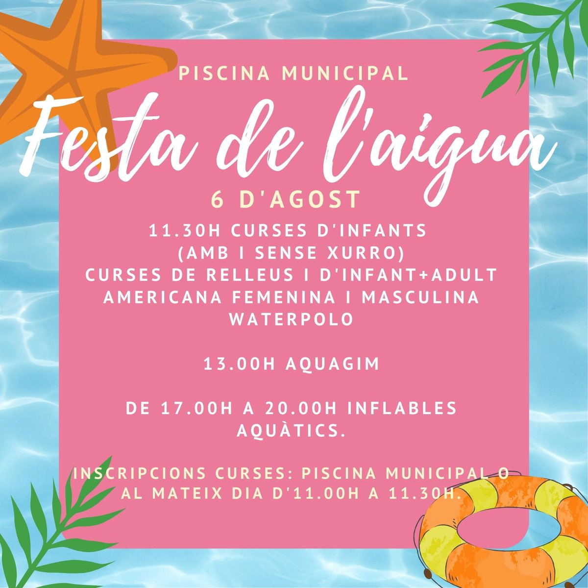 stllhortons's tweet photo. 💦 Demà diumenge 6 d'agost vine a gaudir de la Festa de l'aigua a #stllhortons!
🤩 En el marc de la #festamajorsllh2023 la piscina municipal de #SLLH acollirà durant tota la jornada diferents propostes. https://t.co/Xu0qCjGNml